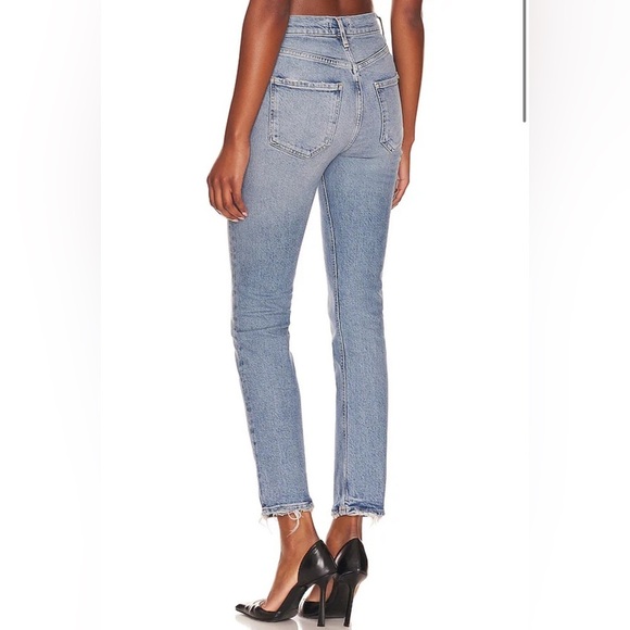 Agolde Riley Long Straight Jeans in Cove Size 28 B2768 - Picture 3 of 9